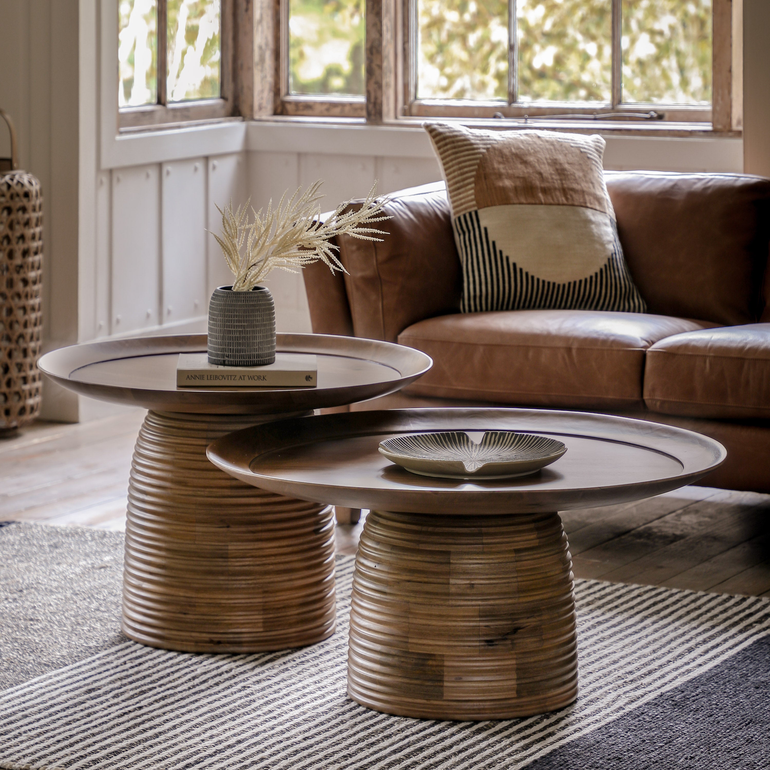 Milena Artisan Mango Wood Round Coffee Table